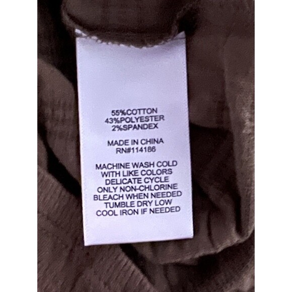 Frye and Co Women's Scoop Neck M Elbow Sleeve Blouse Burnt Olive Green Tie Front - Picture 7 of 7